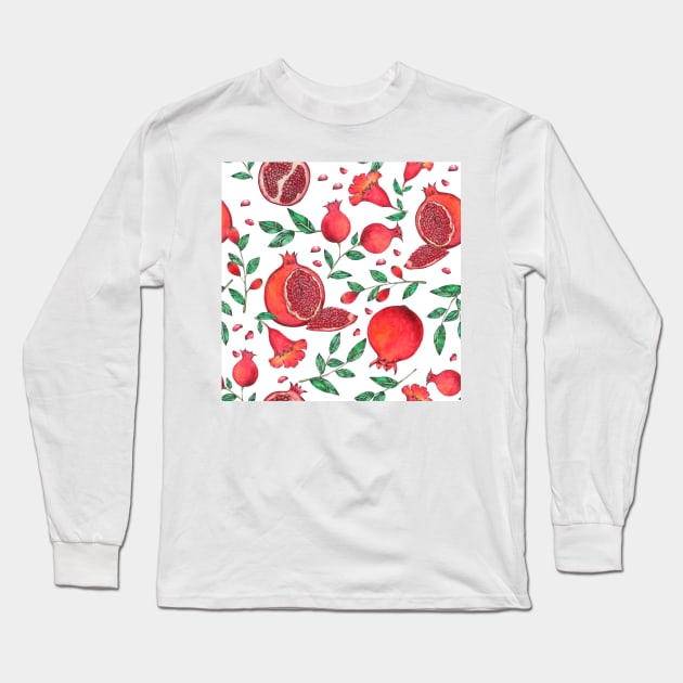Pomegranate Fruits Long Sleeve T-Shirt by gronly